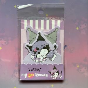 Kuromi Sticky Notes - Sanrio Memo Pad - Set of 2 Cute Kawaii Stationery